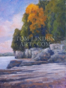 Cave Point #1; Oil on Canvas Panel 8" x 6"
